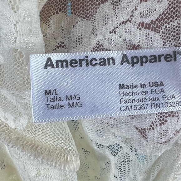 American apparel size medium/large lace spaghetti, strap, bodysuit. - Picture 9 of 10